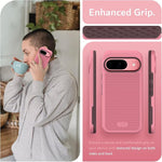 Pixel 9/9 Pro Case, Dual Layer, Drop Tested, Shockproof, Non-Slip, Smokey Pink