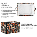 Orange Tree Deer Merry Christmas Foldable Storage Box Storage Basket Organizer Bins With Handles For Shelf Closet Living Room Bedroom Home Office 1 Pack