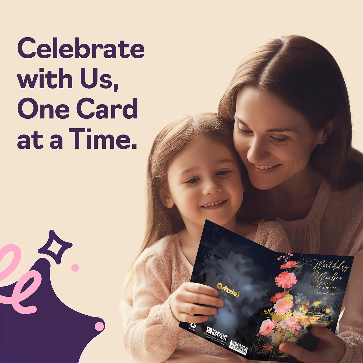 Beautiful Gold Birthday Cards For Grandma - Wonderful Golden Cocktails - Elegant Traditional Pretty Birthday Card For Grandma From Granddaughter Grandson, A5 Gran Gorgeous Greeting Cards Gift
