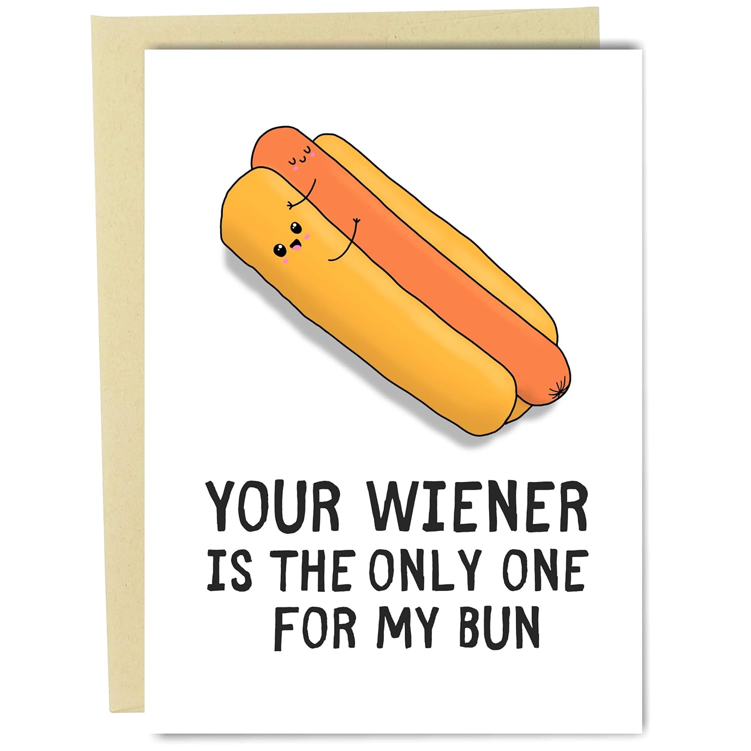 Funny Birthday Card For Boyfriend Husband Men Him | Dirty Anniversary Card | Perfect For Valentine'S Day | Wiener For My Hotdog Bun
