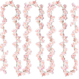 Cherry Blossom Garland Artificial Cherry Flower Vines 2 Pack Hanging Silk Flowers Garland For Home Wedding Garden Party Arch Office Decor (Pink)