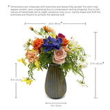 Artificial Faux Flowers In Vase, Silk Flower Arrangement Artificial Floral Centerpiece, Table Centerpieces For Dining Room Home Decor Valentine'S Day Gift (Spring)