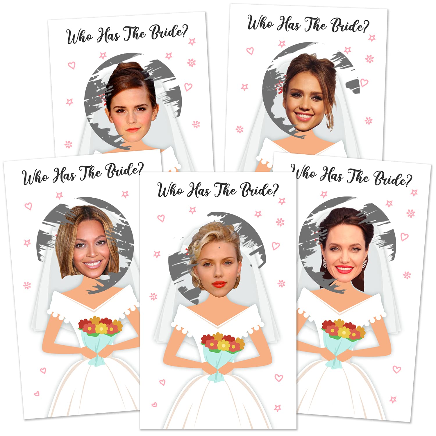 Bridal Shower Games - Scratch Off Card Game For Door Prizes, Lottery, Ice Breaker - Scratch Off Bridal Shower Game - Funny Bachelorette Party Games - Decorations For Bridal Shower - 35 Cards(White)