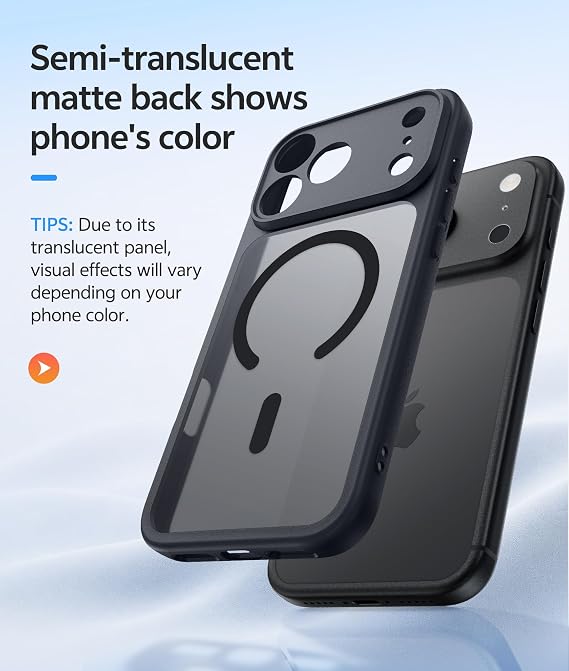 Black iPhone 18 Pro and iPhone 17 Pro Case Compatible with MagSafe