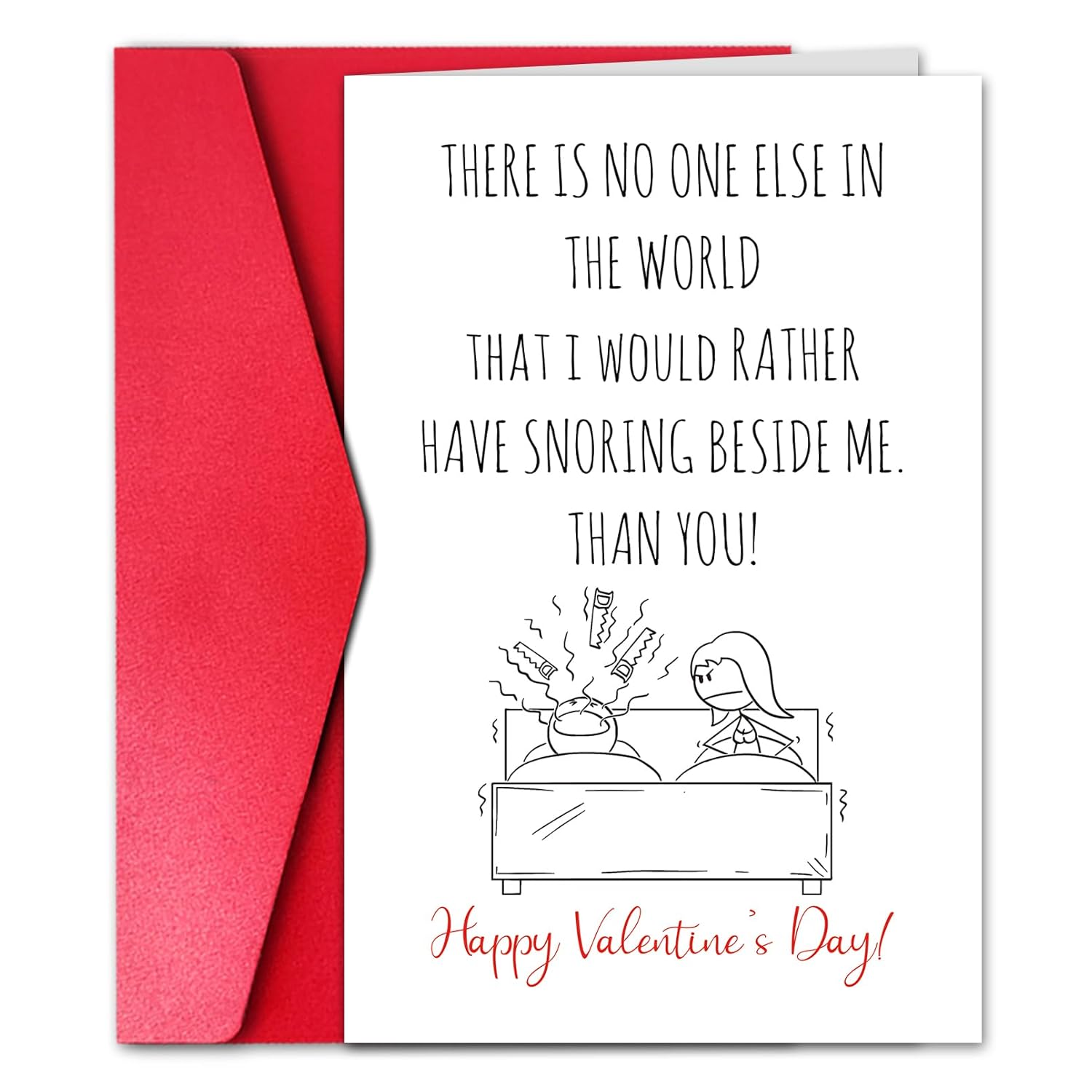 Funny Snoring Valentines Day Card For Husband, Happy Valentine’S Day Card Gift For Boyfriend, There’S No One Else