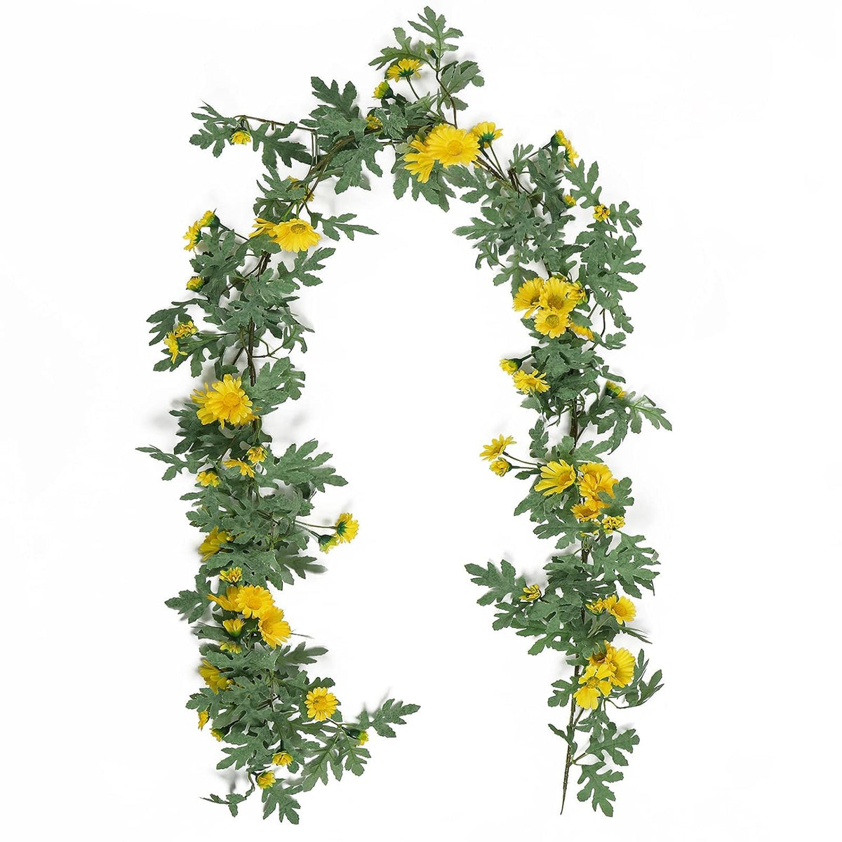 Artificial Daisy Garland Decorative Fake Flower Vine Hanging 5.6Ft Silk Flower Greenery For Home Garden Outdoor Ceremony Wedding Arch Floral Decor