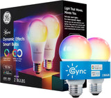 Dynamic Effects A19 Color Changing Smart LED Bulbs 2 Pack