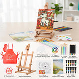 52Pcs Acrylic Paint Set With Table Easel, Art Painting Kit With Acrylic Paints, Canvas Panels, Paintbrushes, Canvas Supplies Kit For Kids, Adults, Beginners, And Artists, Red