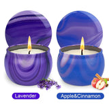 2 Pack Scented Candles, 4.4 Oz Aromatherapy Candles For Home Scented, Lavender And Apple Cinnamon, Natural Soy Candles, Portable Small Jar Candle Set For Travel, Spa, Bath, Yoga, Home Decor Candle