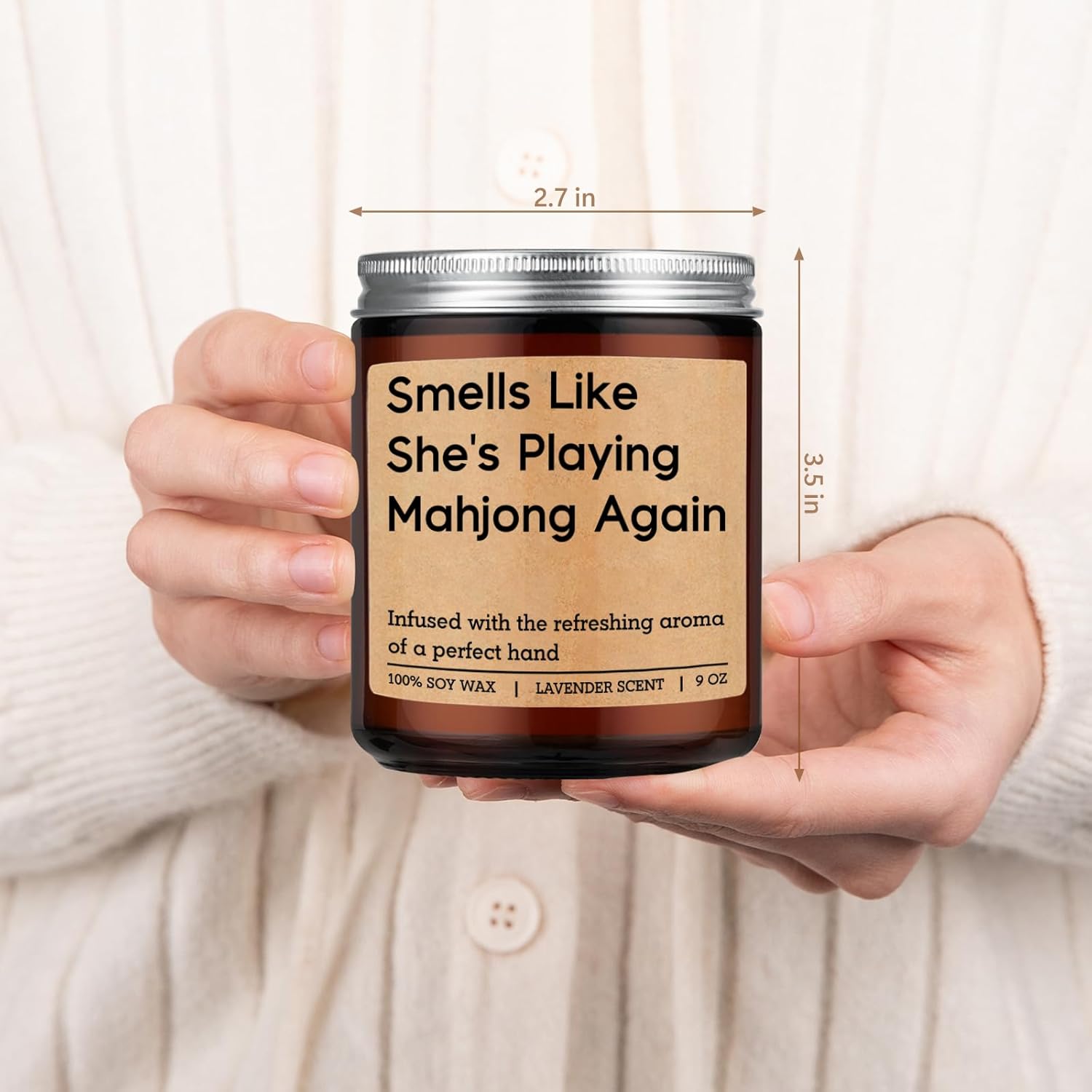 Funny Playing Mahjong Candle, Mahjong Gifts For Women - Mah Jongg Accessories, Gifts For Mahjongg Players & Lovers - Mahjongg Party Supplies, Birthday Decorations For Friend, Hostess, Mom, Girls