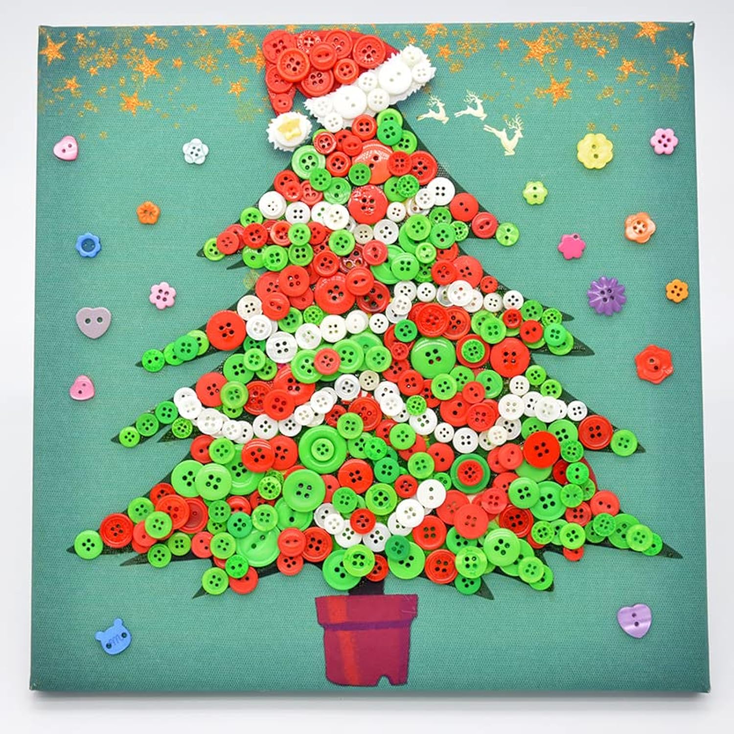 1600Pcs Chrismas Buttons Red Green White Buttons For Crafts Assorted S
