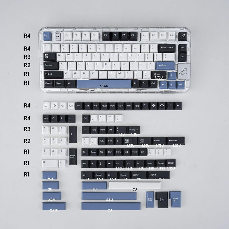 175 Keys Pbt Double Shot Arctic Keycaps Cherry Profile 7U Spacebar For Iso Ans