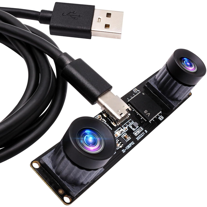 4Mp Dual Lens Usb Camera Wide Angle Synchronization Pc Camera High Speed 1080P