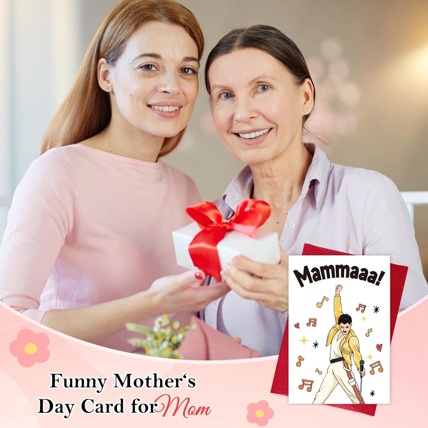 Happy Birthday Mon Card - 5.5"X8" Singer Design Mom Birthday Card With Envelope Mother'S Day Gift For Grandma Wife Sister