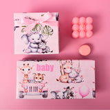 Baby Shower Wrapping Paper Roll - Pink Woodland Animals Truck Design Gift Wrap Sheets For Kids Boys Girls Baby Shower Party Decoration Celebration Total 28.5Sq.Ft