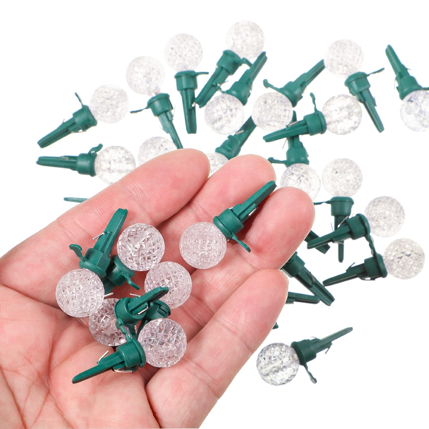 Christmas Replacement Mini Light Bulbs G14 Led String Light Bulbs 0.06 Watt Globe Glass With Plastic Base