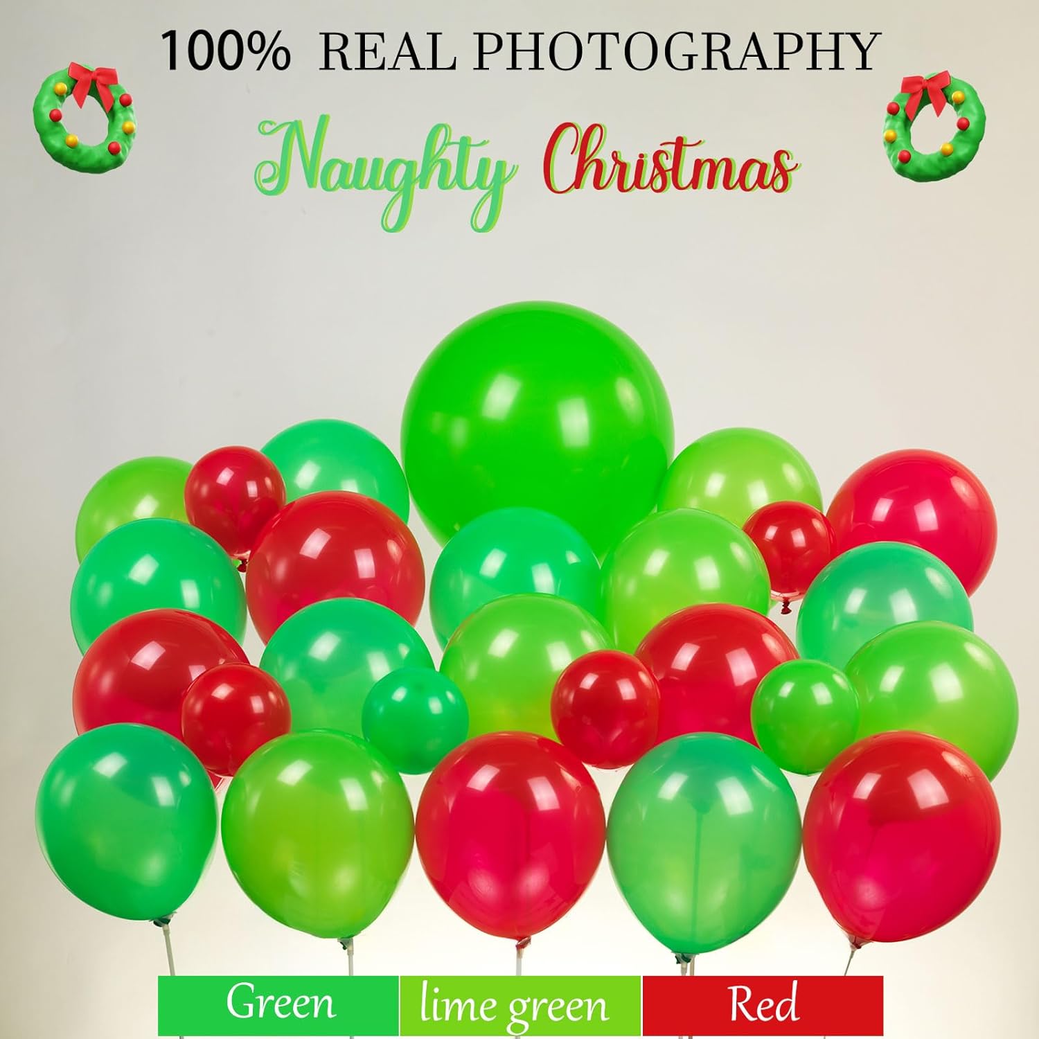 Christmas Balloon Garland Arch Kit130+Pcs Xmas Red Green Balloons With Candy Cane Christmas Tree Gift Box Balloons For Kids Grinchmas Party Naughty Christmas Birthday Decorations