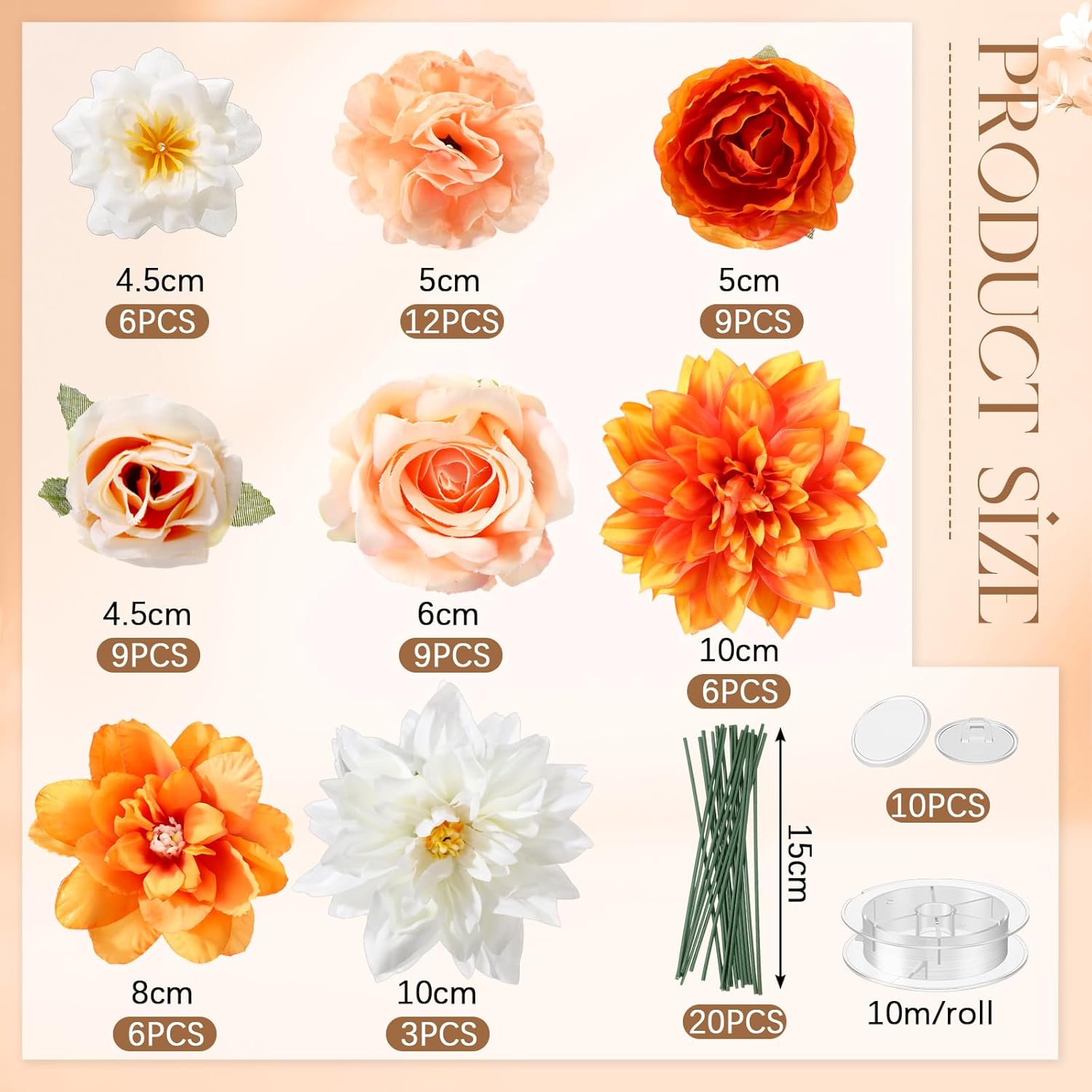 60 Pcs Artificial Flowers Hanging Decoration Wildflower Backdrop Curtains With 10 Hooks 328 Ft Fishing Line Diy Artificial Floral Garland Background Fake Rose For Fall Wedding Wall Arch
