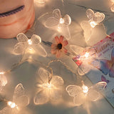 Butterfly String Lights, Led Butterfly Battery Operated Indoor Outdoor Fairy Decorative Lights For Home Bedroom Party Bi