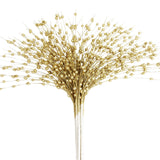 Gold Artificial Glitter Berry Stem Ornaments, 10 Pack 19.7 Inches Fake Christmas Picks Decorative Glitter Bead Sticks For Christmas Tree Diy Wreath Crafts Vase Gift Fireplace Holiday Home Decor