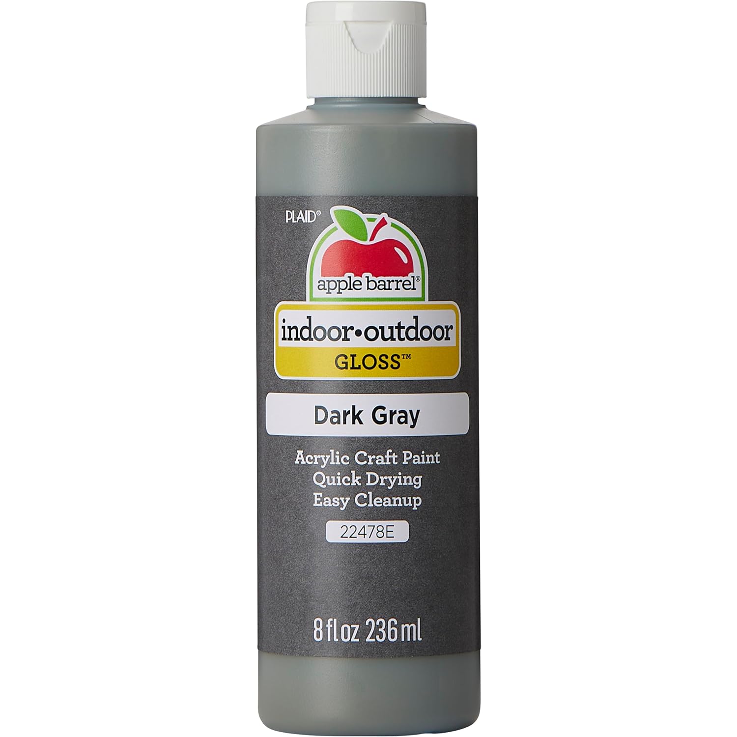 Apple Barrel Gloss Acrylic Paint, 8 oz, Dark Gray