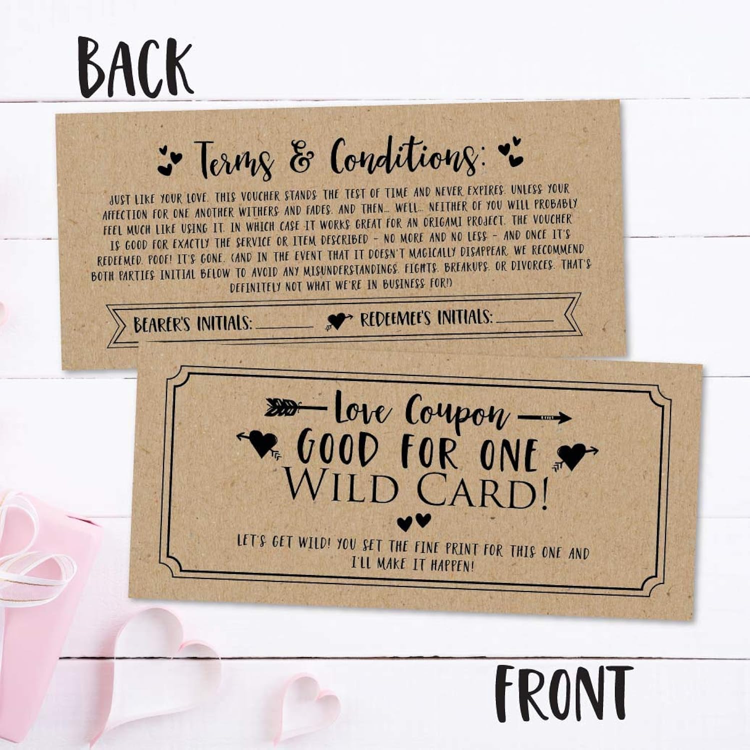 15 Gold Iou Love Voucher Coupons For Him/Her, Husband/Wife, Boyfriend/Girlfriend | For Valentines Day, Birthday, Anniversary, Romantic Christmas Gift, Naughty I Owe You Cards