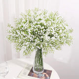 36 Pcs Artificial Baby'S Breath Flowers, 21 Inches Tall, Arranged In A White Silk Bouquet. Delicate And Petite, Perfect For Weddings, Home Décor, And Floral Arrangements.