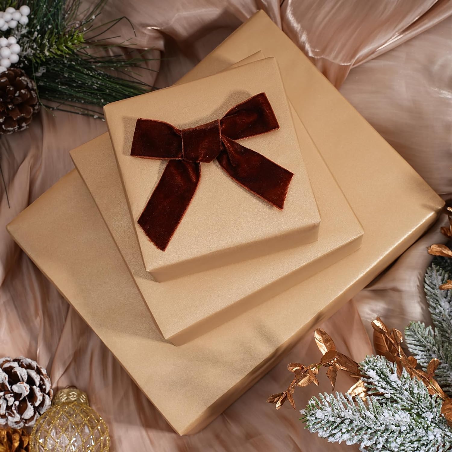 Gold Wrapping Paper, Mini Roll-17 Inch X 33 Feet, Birthday Gift Wrap Paper Rolls, Perfect For Holiday, Wedding, Valentine'S Day Presents