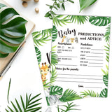 Woodland Baby Predictions For Baby Shower Advice Cards, 30-Count Safari Gender Neutral Party Games For Table Decorations, Activity And Keepsake For New Parents-D02