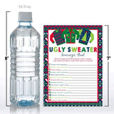 Ugly Sweater Scavenger Hunt Christmas Party Game Cards 10 Pack 5X7 Double Sided Fill-In Holiday Activity, Fun Festive Game For Kids & Adults, Made In Usa By