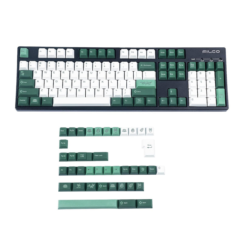 144 Keys Botanical Cherry Profile Pbt Dye Sub Keycaps For Mx Mechanical Keyboa