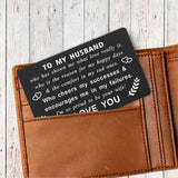 Valentine'S Day Card For Husband, Valentines Husband Gifts From Wife, I Love You Husband Wallet Card
