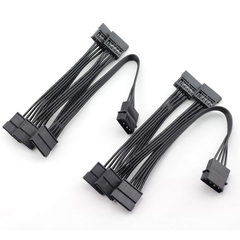 2Pcs Ide To Sata Power Cable Ide Large 4 Pin To Pc Server Hard Drive 15 Pin Sa