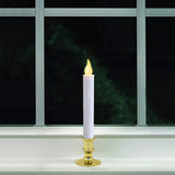 Window Candles With Suction Cups, Battery Operated Led Taper, Auto On/Off, Removable Gold Base, Flickering Warm Orange Flameless Lights Decor. (4 Pack)