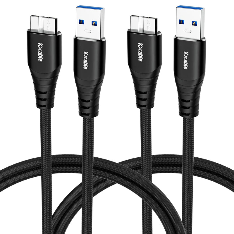 Micro 3.0 Cable 8 Feet (2 Pack), Usb 3.0 A To Micro B Cable, Nylon Braided A-M