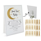 Twinkle Little Star Don'T Say Baby Game (1 Sign And 50 Mini Natural Clothespins) Don'T Say Baby Baby Shower Game, Baby Shower Decorations, Baby Shower Games Gender Neutral (2Ds15)