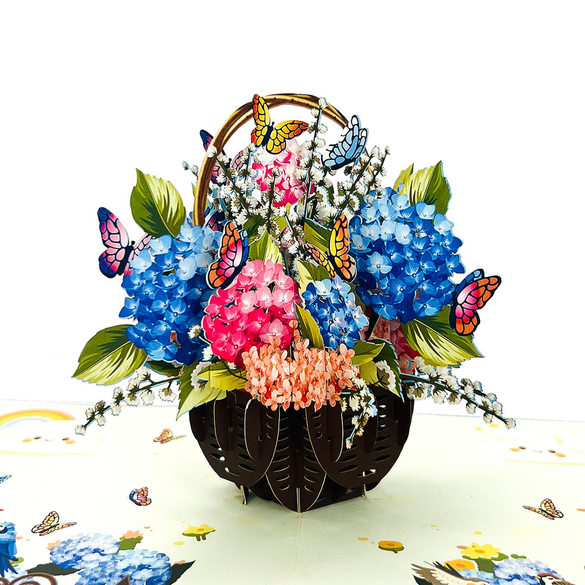- Hydrangea Basket Pop Up Card - Thank You, Birthday, Thinking Of You, Get Well, Valentine'S Day, And Mother'S Day Greeting Cards For Women, Girlfriend, Mother, Sister, Grandmother