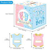 Baby Gender Reveal Voting Box With 50 Pieces Boy Or Girl Ballot Cards Baby Shower Decorations Party Invitations And Voting Games Gender Reveal Party Supplies(Pink, Blue)