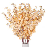 Artificial Orchids Silk Flowers, 8 Pcs Orchids Silk Fake Flowers In Bulk Flowers Artificial For Indoor Outdoor Wedding Home Office Decoration (Champagne)