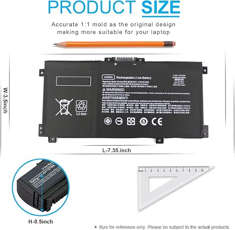 HP LK03XL L09281-855 Replacement Battery Envy X360 15 17 Series