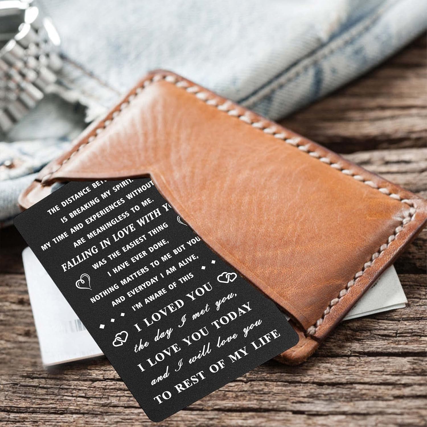 Long Distance Relationship Gifts, Romantic Love Plaque With Quote, Miss You Cards, I Will Love You For The Rest Of My Life Gifts For Him Her