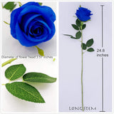 10Pcs Artificial Silk Flowers Fake Rose Flower Long Stems Bouquet For Arrangement Wedding Centerpiece Party Home Kitchen Decor (Royal Blue)