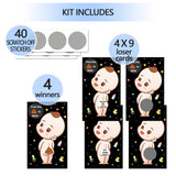 Baby Shower Games - 40 Raffle Cards, Prizes & Ice Breaker Activities - 3 Winners, 4 Loser Card Designs - Boys (Black)