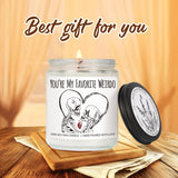 Dark Gothic Humor Halloween Valentines Day Scented Candle Gifts For Couples Him Her, You'Re My Favorite Weirdo - Goth Spooky Skeletons Halloween Candle Gifts For Boyfriend Girlfriend Husband Wife-26