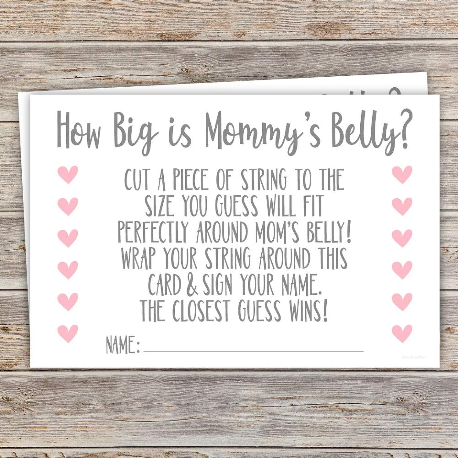 How Big Is Mommy’S Belly (50 Count) - Measure Mom’S Belly Baby Shower Game