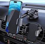 Universal Car Phone Mount for Windshield, Dashboard & Air Vent - Carbon Fiber