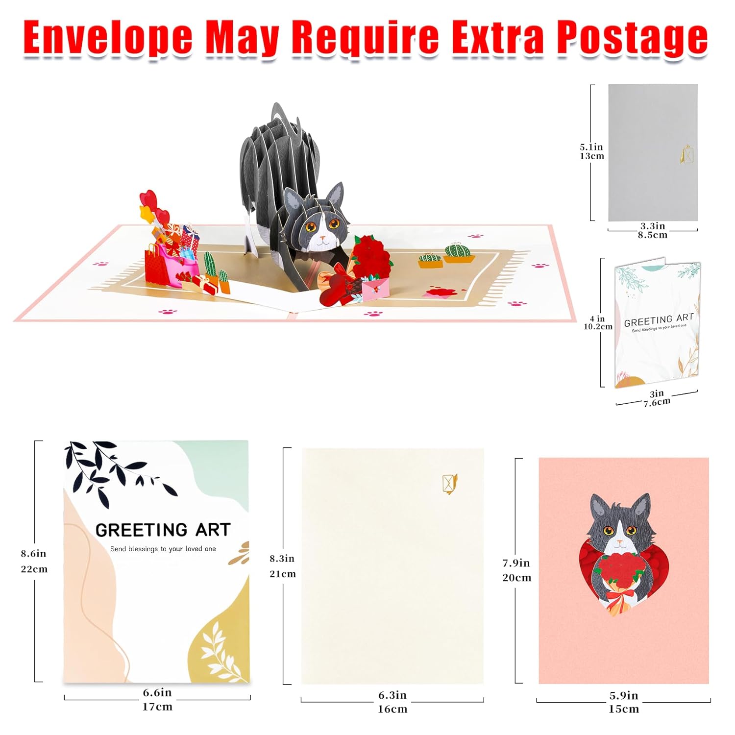 Valentines Day Cards,Cat Valentine'S Day Cards,Cat Birthday Card,Anniversary Card,Birthday Card For Wife,Cat Bday Popup Cards For Husband, Cat Lovers,Valentines Day Gifts For Him Her