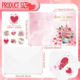 Religious Valentines Day Cards Blessed Valentine'S Day Christian Heartfelt Vintage Flower Greeting Cards With Envelopes For Adults Kids 4.5 X 6.2 Inch
