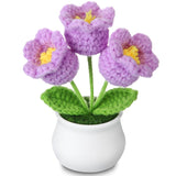 Crochet Flowers Bouquet For Home Office Desk Decorations, Valentines Mothers Day Mom Gifts For Women Her Teacher Coworkers Mom Sister Friends, Purple