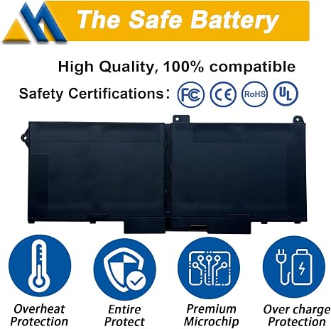 RJ40G Laptop Battery Replacement for Dell Latitude 15 5520 14 5420 Precision 3560 63Wh